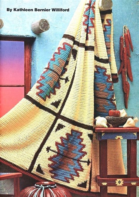 Aztec Afghan Crochet Pattern Indian Blanket Southwest Afghans