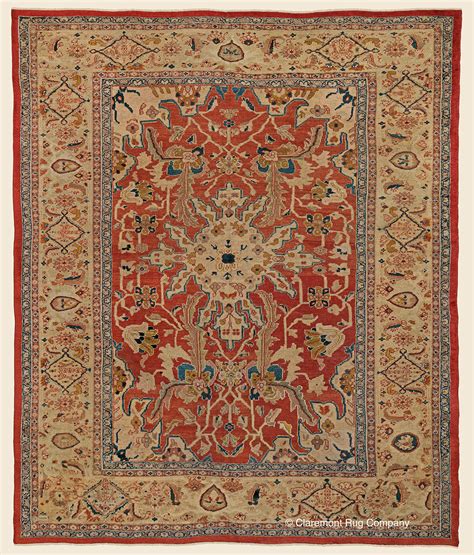 Antique Persian Highly Decorative Mahal Rug With Floral Design And Red