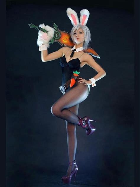 Free Shipping Lol Riven Battle Bunny Cosplay Costume Halloween Uniform