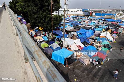 Asylum Seeking Migrants Gather At A Makeshift Camp On The Mexican News Photo Getty Images