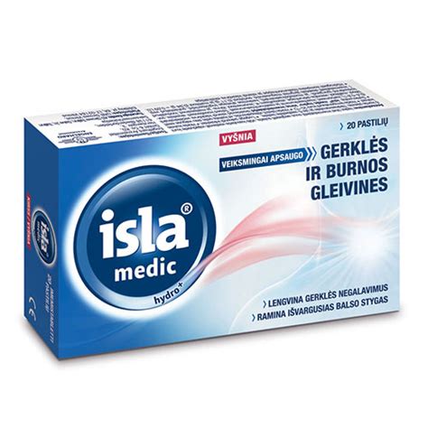 Isla Medic Hydro Plus Pastilės Gerklei N20 I Internetinėje Mano