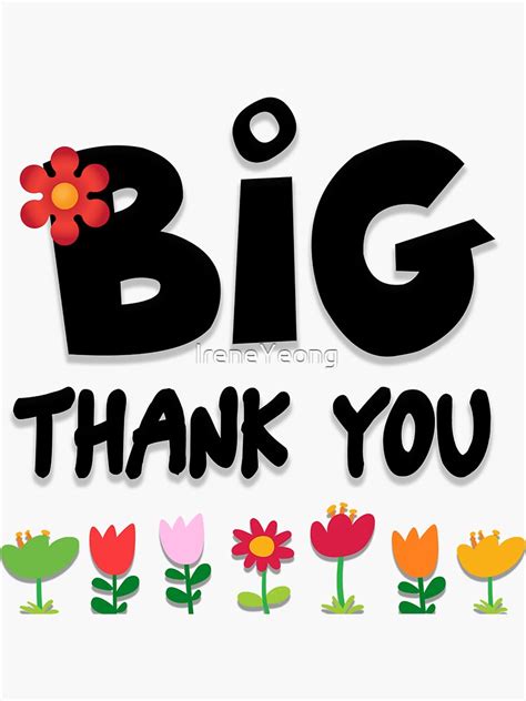 Thank You With A Big Appreciation Sticker For Sale By Ireneyeong