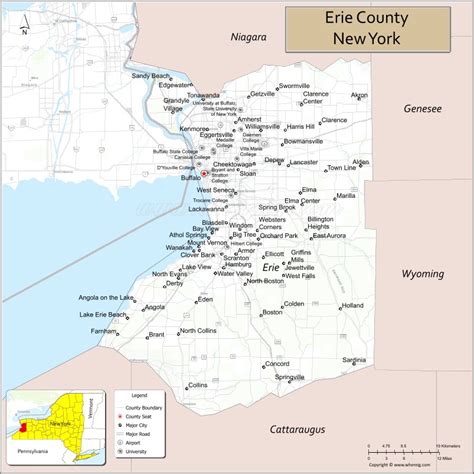 Map Of Erie County New York Where Is Located Cities Population