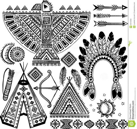 Maybe you would like to learn more about one of these? Tribal Native American Set Of Symbols Stock Photos - Image ...