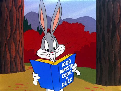 bugs bunny reads 1000 ways to cook a duck rabbit fire 1951 bugs bunny cartoons good