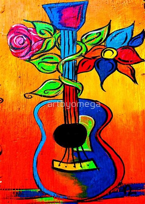 Spanish Guitar Painting Greeting Card By Artbyomega Painting Guitar