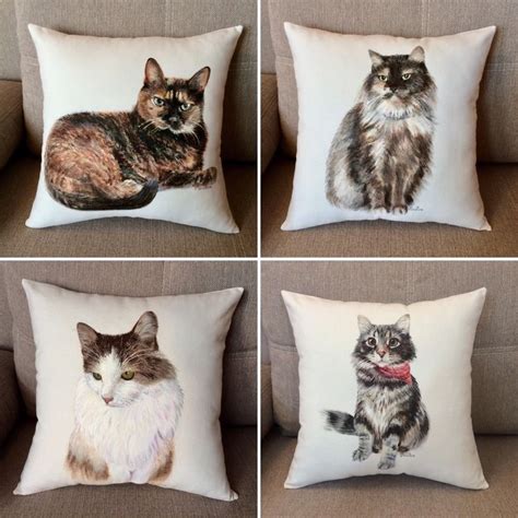 Cat Pillow Custom Send Me The Pets Photo And I Will Create An