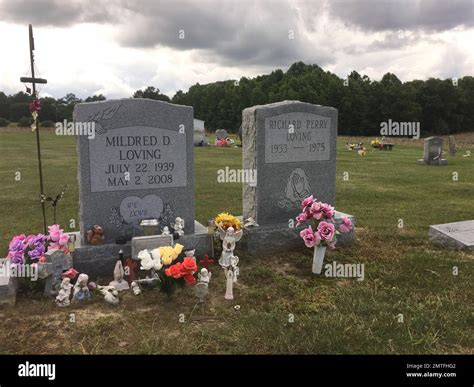 The Graves Of Richard And Mildred Loving Are Seen In A Rural Cemetery Near Their Former Home In