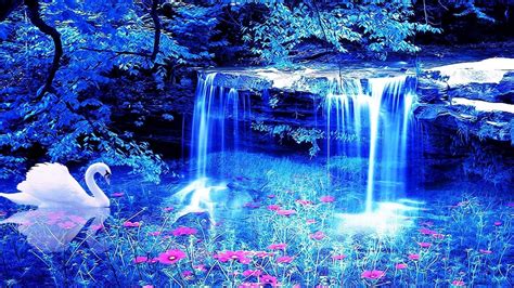 Blue Waterfall Wallpapers Top Free Blue Waterfall Backgrounds WallpaperAccess