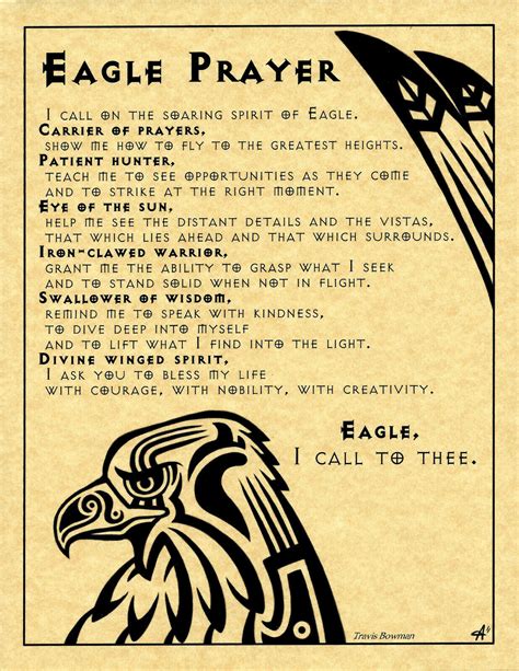 Eagle Prayer Shaman Animal Spirit Poster Art 8 12 X 11 Native Amer
