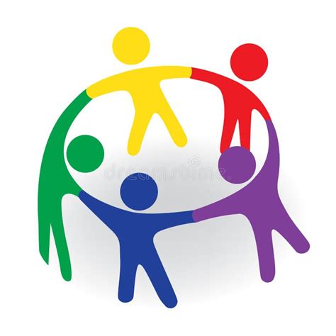 Logo Teamwork Hug Friendship Unity Meeting Business Colorful People