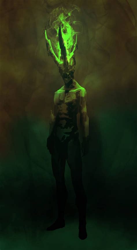 Horned Green Fire Demon Fantasy Demon Demon Art Dark Fantasy Art