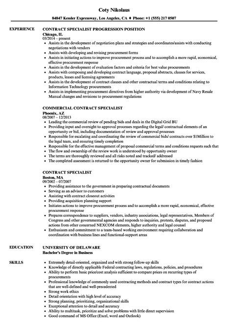 Looking for free resume examples? Contract Specialist Resume | louiesportsmouth.com