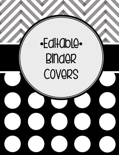Free Editable Printable Binder Covers And Spines Black And White