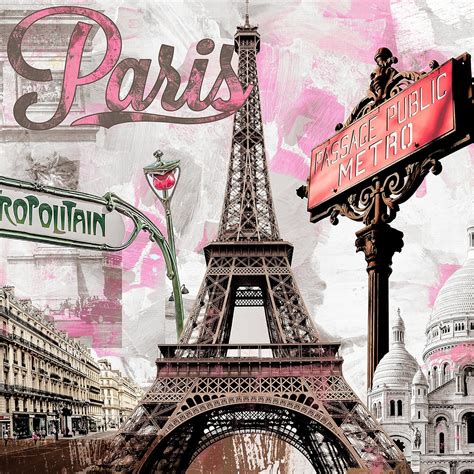 Decor Mi Modern Wall Art Pink Paris Eiffel Towel Decor Romantic City
