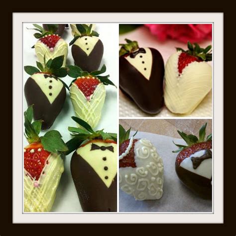 Chocolate Covered Bride And Groom Strawberries Dinner 4 Two