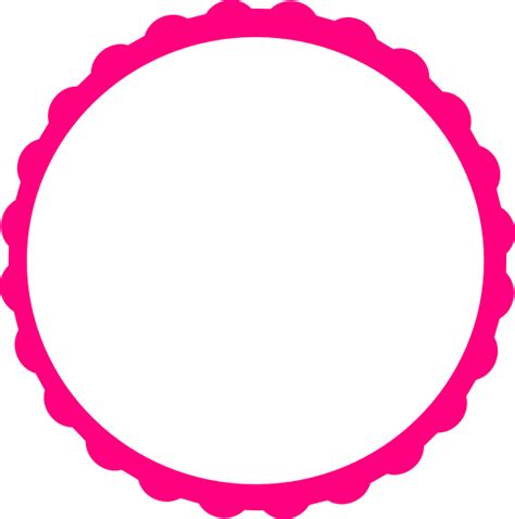 Pink Scallop Circle Frame Clip Art At Vector Clip Art