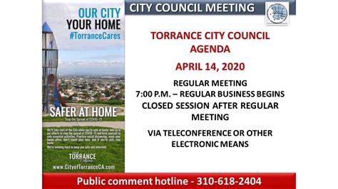 Torrance City Council Meeting April 14 2020 Youtube