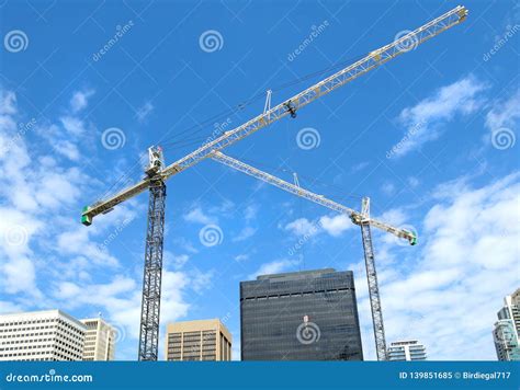 Construction Site With Tower Crane San Diego California Usa Stock