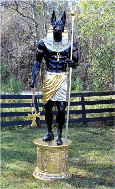 ancient egyptian anubis sculpture 8 foot tall statue gold hieroglyphics the kings bay