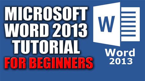 Microsoft Word 2013 Tutorial For Beginners Lesson No1 Youtube