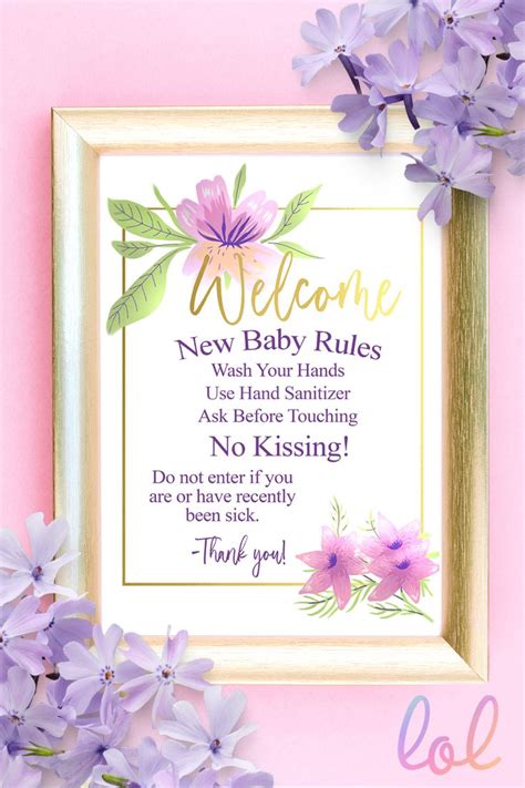 New Baby Rules For Visitors Hospital Door Sign For New Baby Etsy In