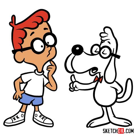 How To Draw Mr Peabody And Sherman Sketchok Easy Drawing Guides