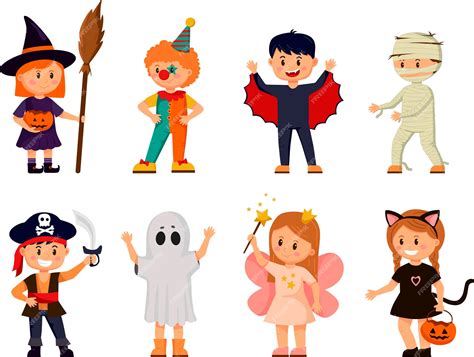 Conjunto De Niños Disfrazados Para Halloween Colección De Niños De