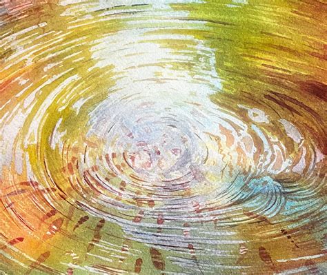 Water Ripple Painting Watercolor Koi Pond Fish Painting Etsy