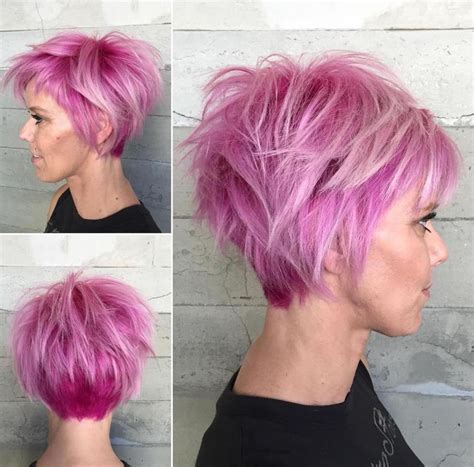 Edgy In Orchid Pink Messy Pixie Haircut Messy Short Hair Short Hair