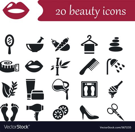 Beauty Icons Royalty Free Vector Image Vectorstock