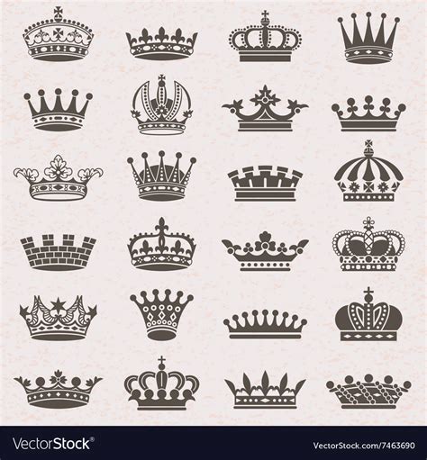 Crowns Collection Royalty Free Vector Image Vectorstock