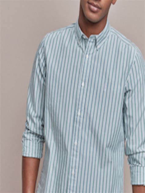 Buy Next Men Green Regular Fit Striped Casual Shirt Shirts For Men