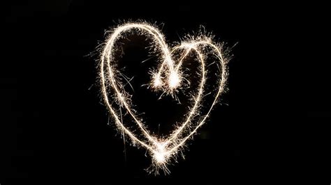 Hd Wallpaper Heart Sparkler Motion Illuminated Celebration