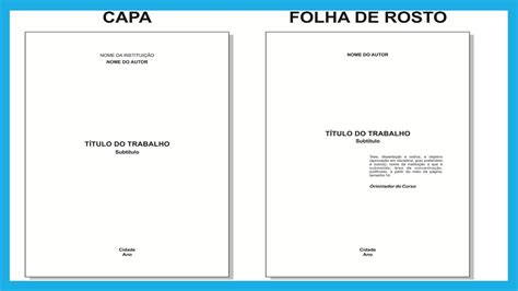 Modelo De Capa De Trabalho Nas Normas Da Abnt Vários Modelos