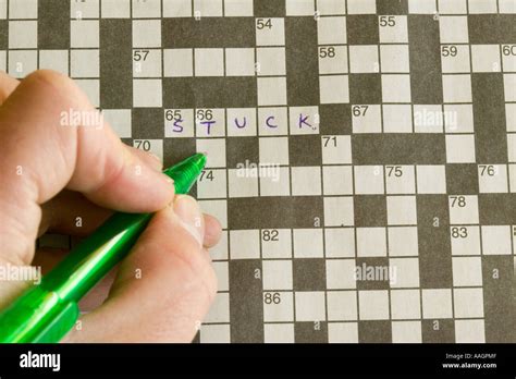 Doing The Crossword Stock Photo Alamy