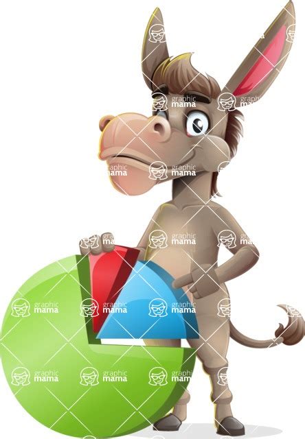 Cute Donkey Cartoon Character Vector Cartoon Character With Business
