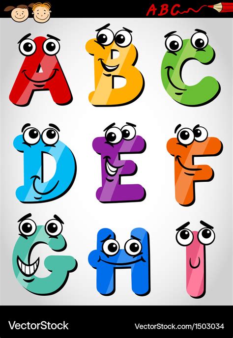 Alphabet Letters Funny Cartoon Characters Vector Image My Xxx Hot Girl