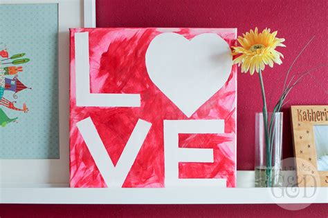 Valentines Day Kids Craft Love Canvas All Things Gandd