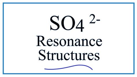 Resonance Structures For So4 2 Sulfate Ion Youtube