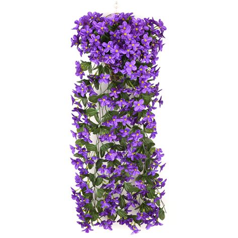 Artificial Violet Hanging Flowers Vines Plants Home Garden Indoor