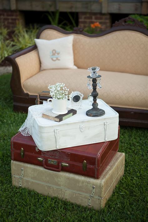 Stacked Vintage Suitcase Lounge Furniture Accent
