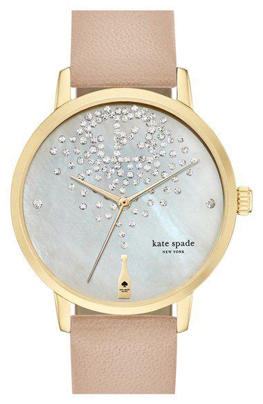 Kate Spade New York Kate Spade New York Metro Leather Strap Watch