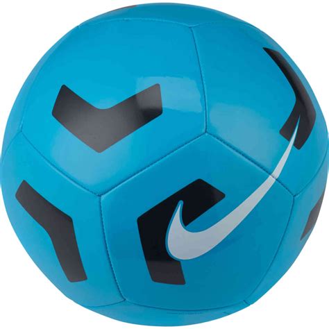 Nike Pitch Training Soccer Ball Light Blue Fury And Black With White