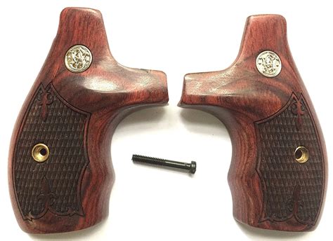 Buy Smith And Wesson J Frame Rosewood Checkered Grips With Medallion S