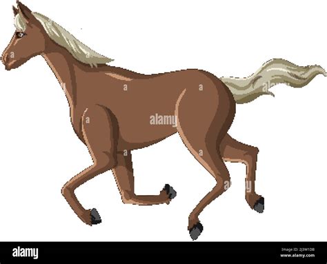 Caballo Marrón Corriendo Ilustración De Dibujos Animados Imagen Vector