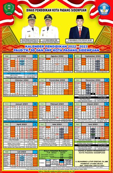 Kalender Pendidikan Kaldik Kota Padang Sidempuan Tp 20222023