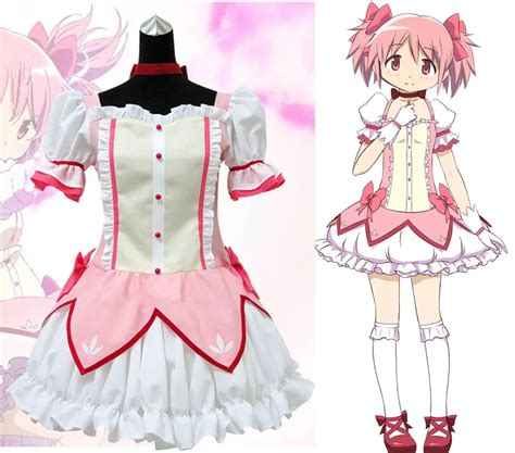 2018 New Anime Magical Girl Kaname Madoka Cosplay Costume Pink Fancy