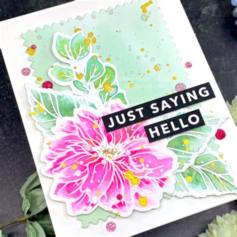 Just Saying Hello Card Watercolor W Sss Pawsitively Saturated Inks