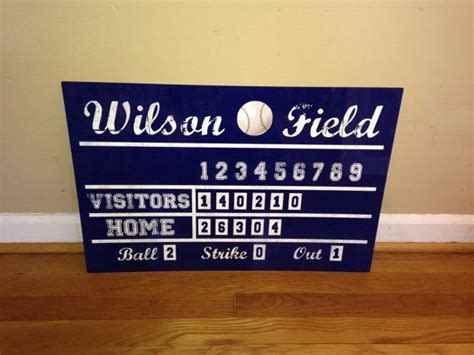 16x24 Aluminum Vintage Baseball Scoreboard Personalized With Name